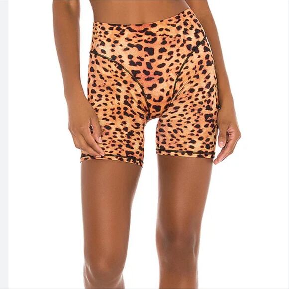 NEW We Are Hah x Free People Eco Bareback Lanka Leopard Print Biker Shorts - Picture 2 of 9